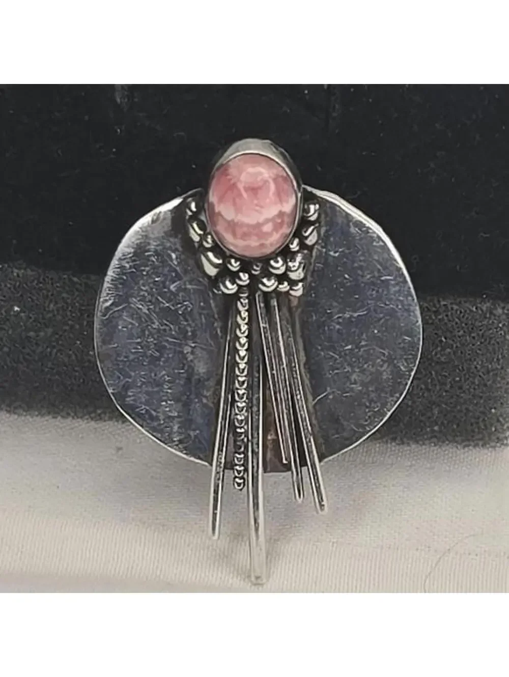 Tulla Booth Sterling Silver Pink Stone Brooch